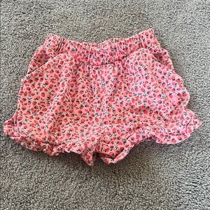 Floral Pink Ruffle Shorts